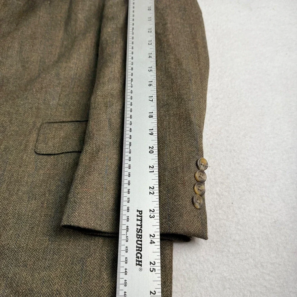 Chaps Ralph Lauren Mens Brown Herringbone Lambswool Blazer Sport Coat Canada